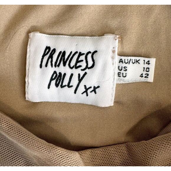 Princess Polly Charvi Mini Dress Tan Brown Size 10 US Women's - Picture 4 of 5